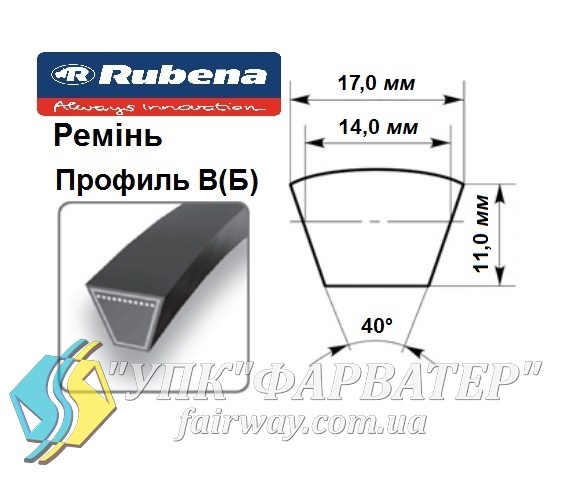 Ремень профиль B(Б) Rubena Чехия